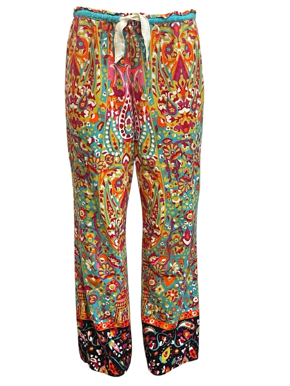 Multicolor Paisley Drawstring Wide-Leg pijama